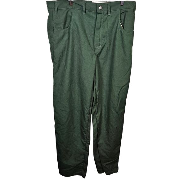 Vintage National Safety Apparel 34/38 Army Green Brush Utility Pants Pockets EUC - Picture 1 of 6